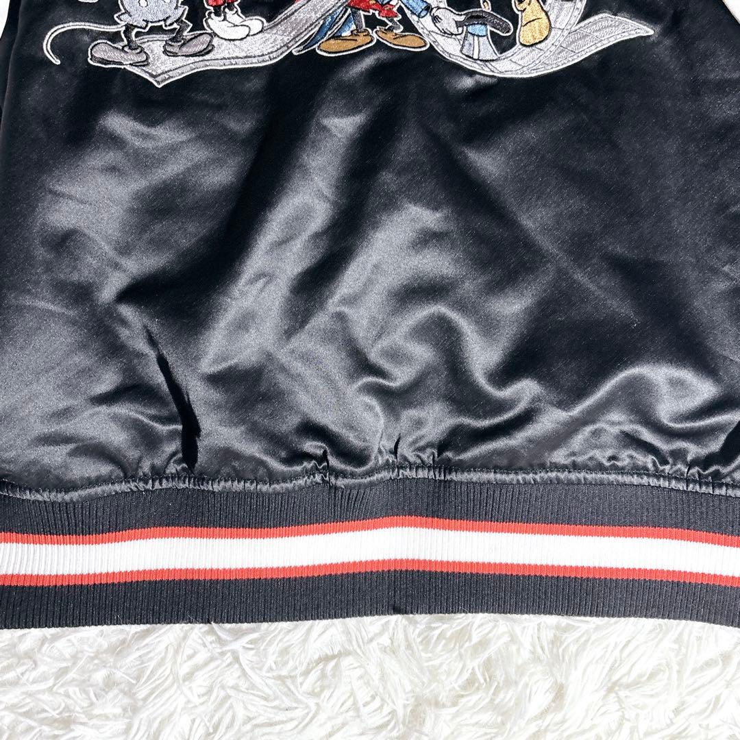 【希少 限定】Disney ミッキー 90周年 刺繍 スカジャン L 大きめ