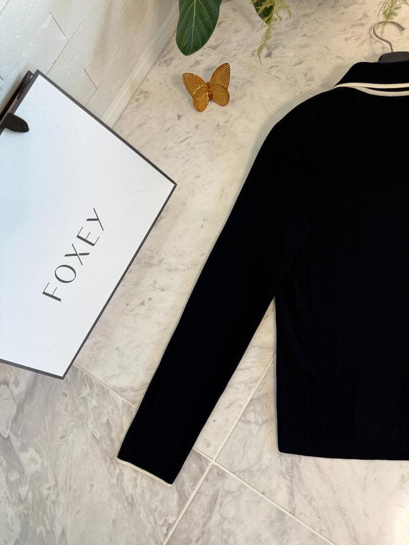 掲載商品★極美品★FOXEY/フォクシー セーター キャラメルリボン ウール38