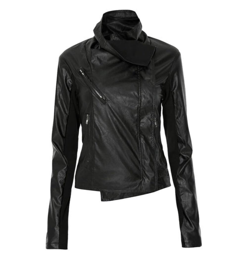 flareup Asymmetrical Biker Leather ジャケット