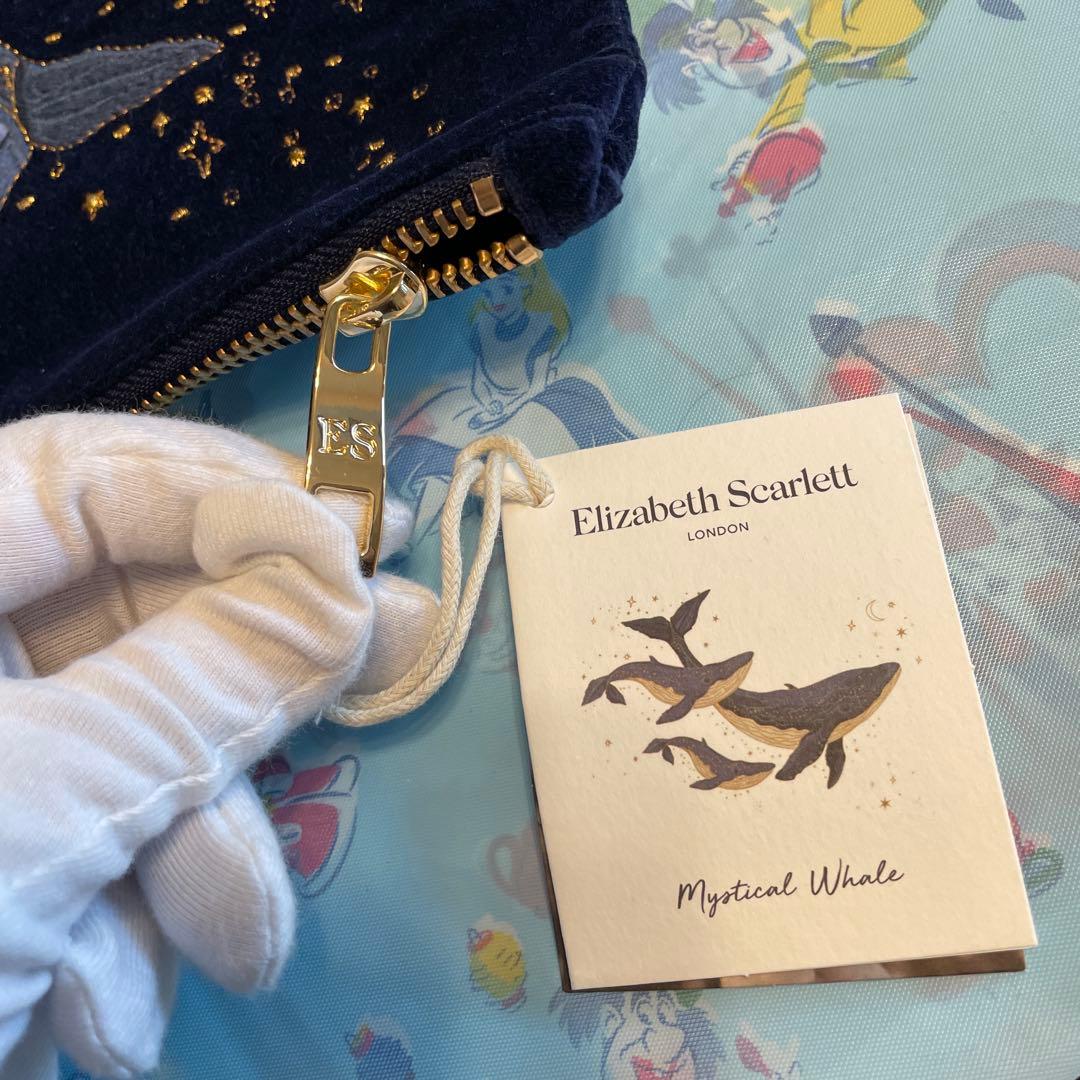 Elizabeth Scarlett クジラ刺繍ポーチ　エブリデイポーチ
