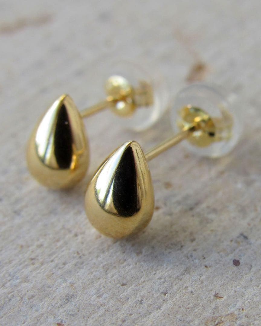 18K ドロップピアス K18 18金 刻印 スタッド 日本製 しずく Ｍ