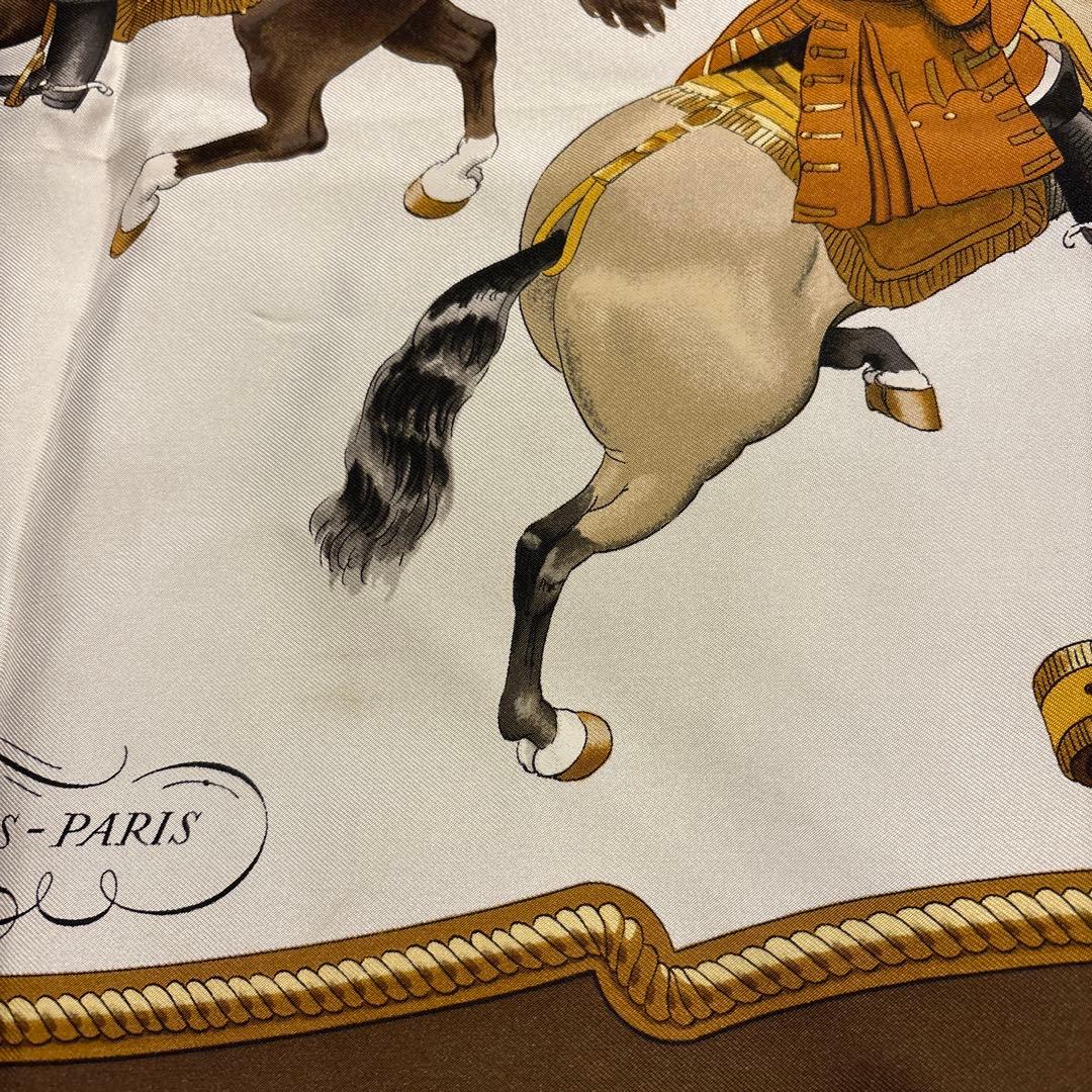 エルメス　シルクスカーフ　87×87 ブラウン系