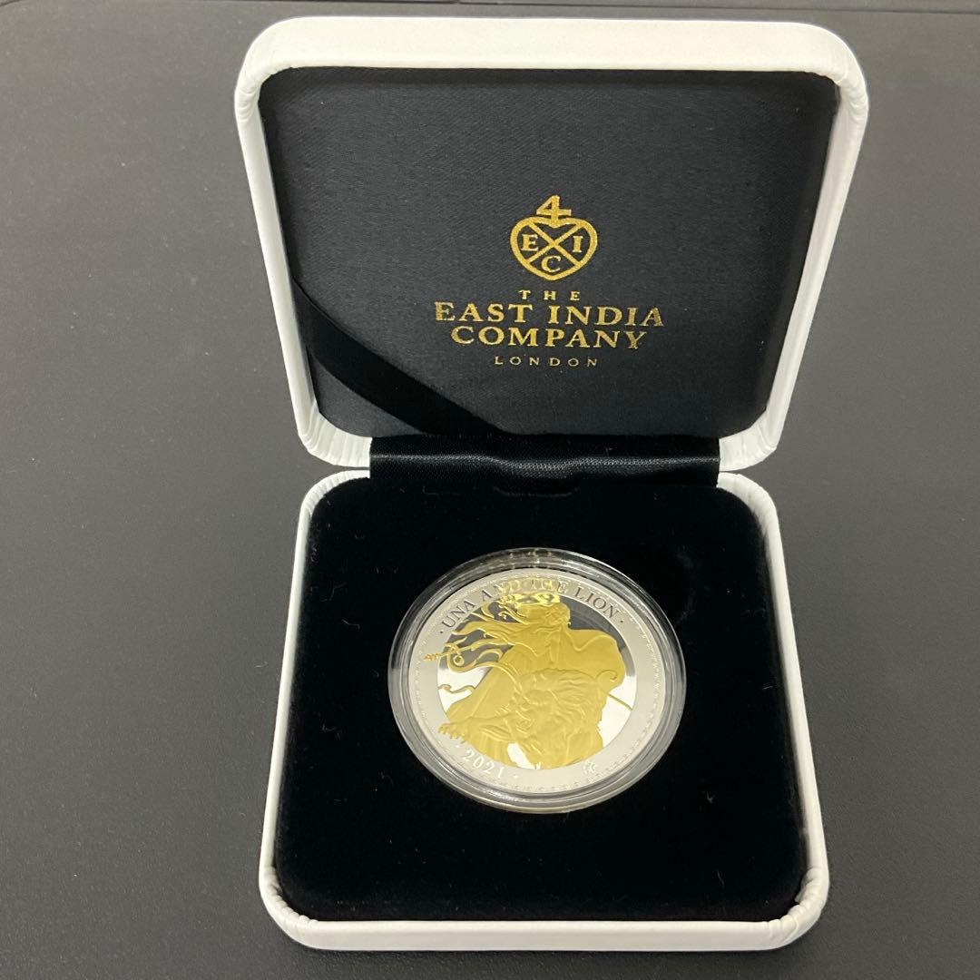 2021 セントヘレナ 　ウナとライオン 　金メッキ　プルーフ　1オンス　 銀貨