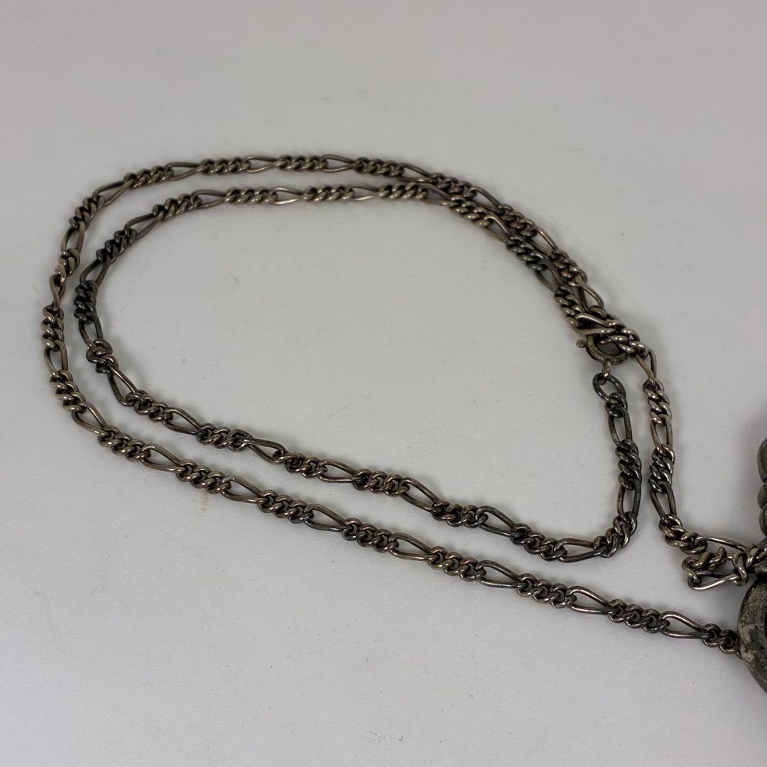 シルバーネックレス　ブルドッグ　フェザー　約52g　アクセサリー【中古】