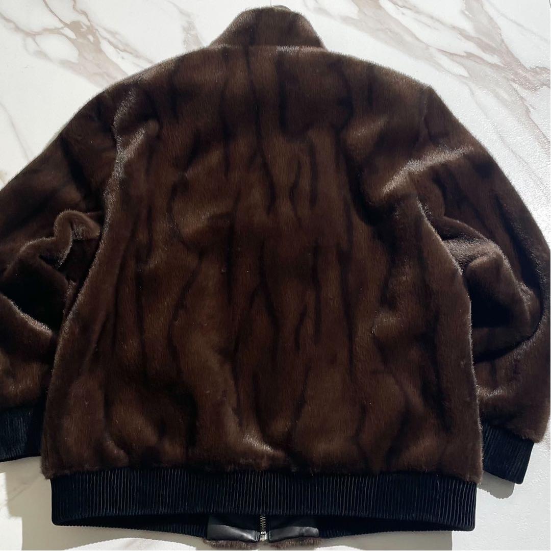 【新品タグ付き/L/カシミヤ】リアルファージャケット ストレッチ ブラウン系