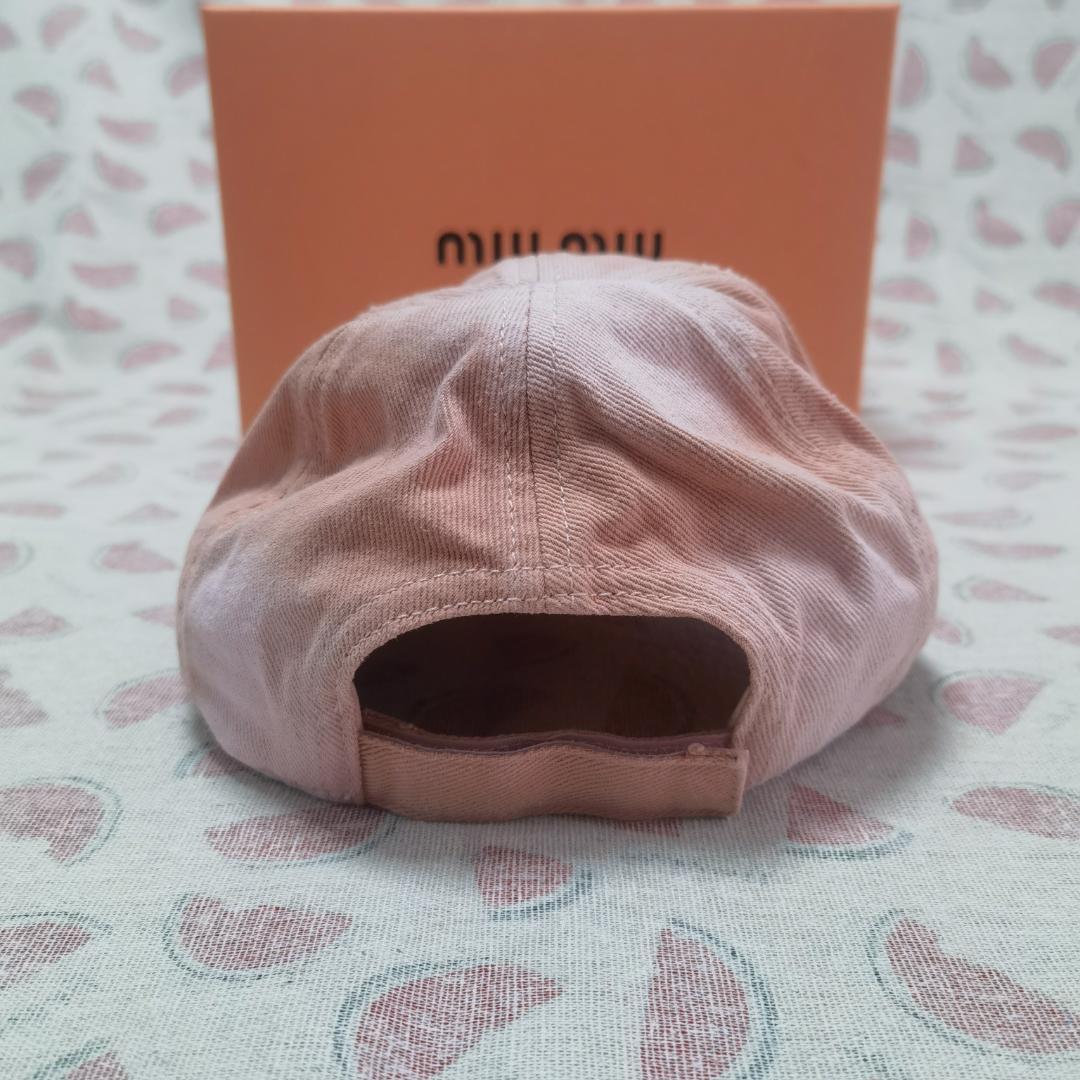 MiuMiu ロゴ入り デニム ベースボールキャップ