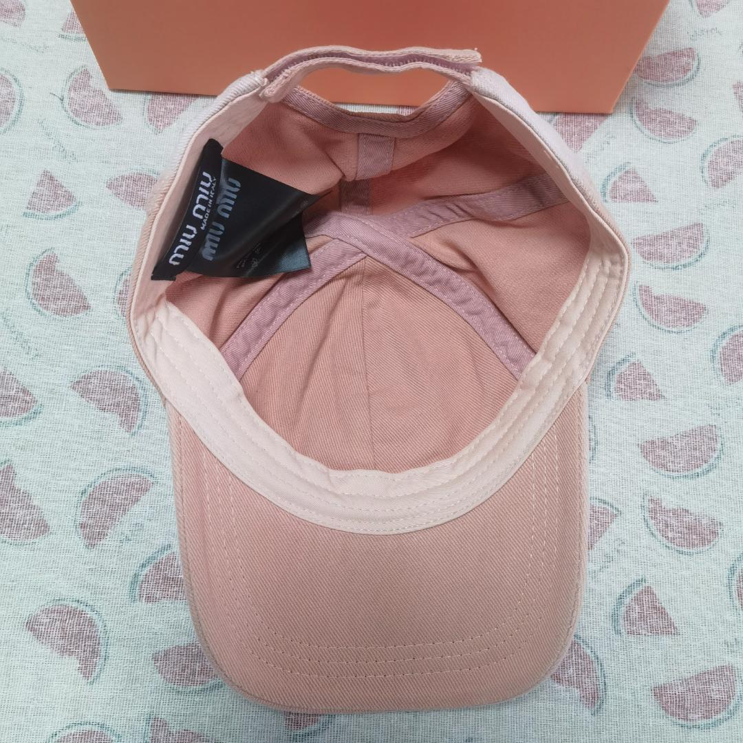 MiuMiu ロゴ入り デニム ベースボールキャップ