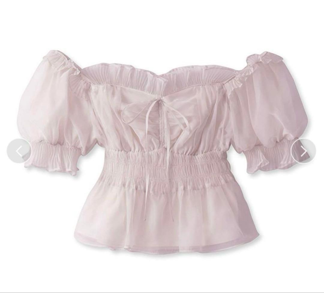 【未使用品】snidel スナイデル　ギャザーフリルオフショルブラウス