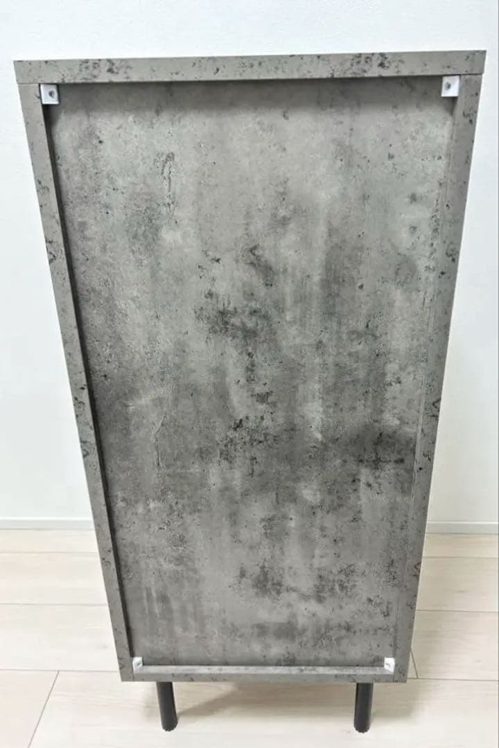 【美品】RASIK 脚付チェスト タンス【スリム3 段】ストーングレー
