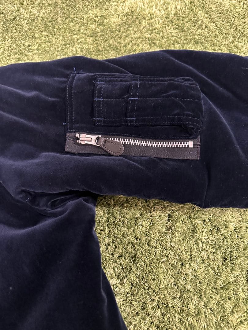 BEDWIN ベルベット　MA-1フライトジャケット　ネイビー　リバーシブル