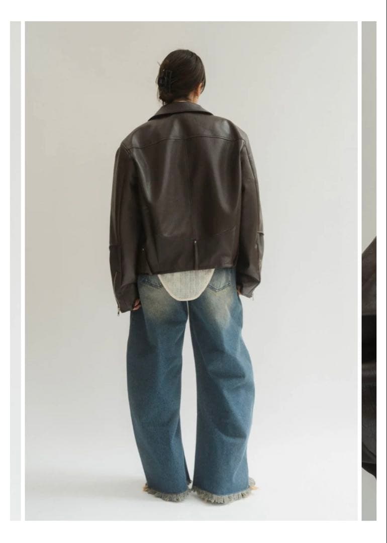 knuthmarf　レザーライダースブルゾン