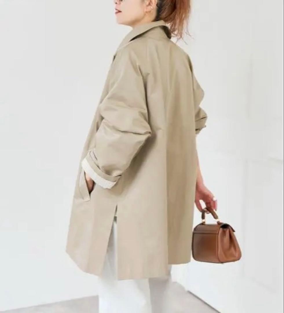 美品　スピックアンドスパン T/Cギャバジンステンカラーコート　36