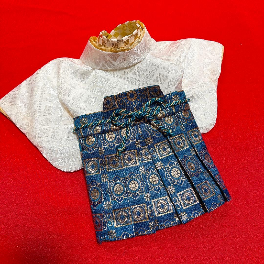 即納✨犬の袴✨犬用本格袴セット XS 白×ブルー 犬服 着物