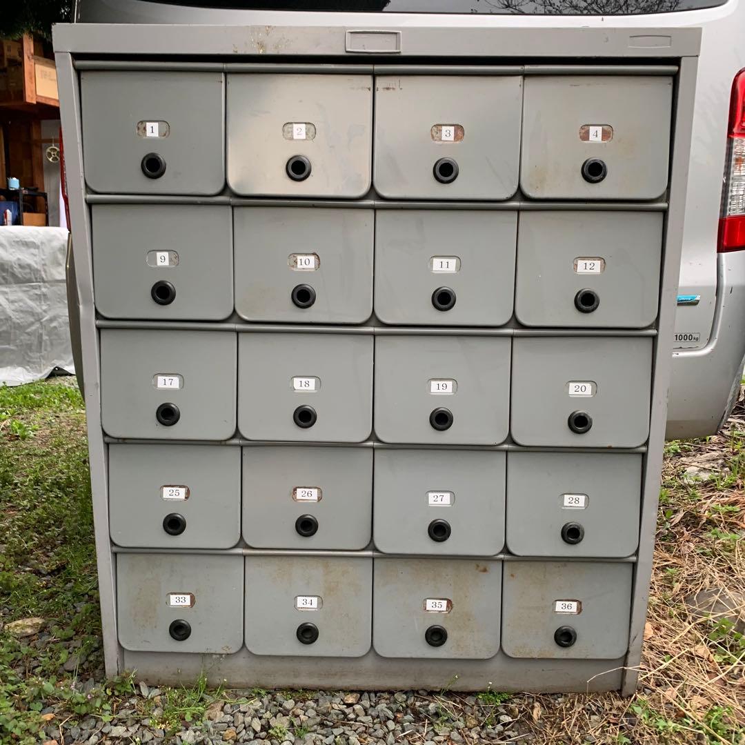 レア❗️シューズボックス 靴箱 スチールボックス スチール棚 レトロ家具