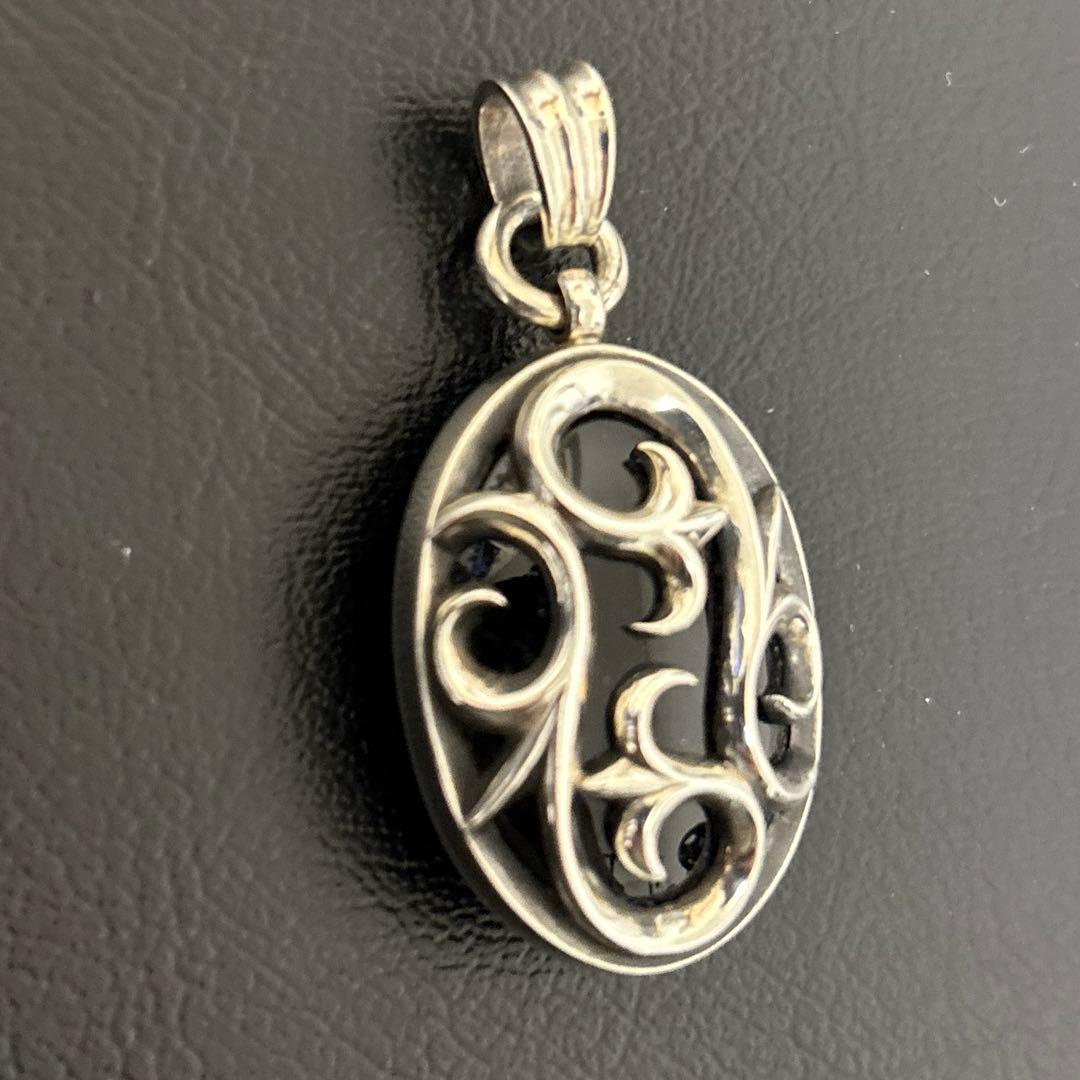 アクアシルバー　オニキス　ペンダントトップ