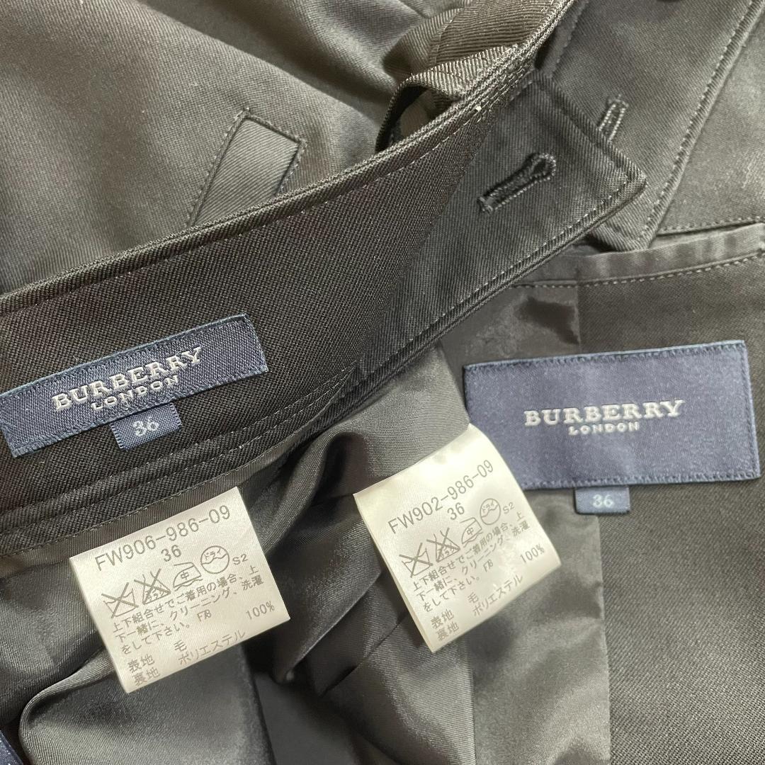 バーバリー BURBERRY 黒 パンツスーツ 36 三陽商会 秋冬