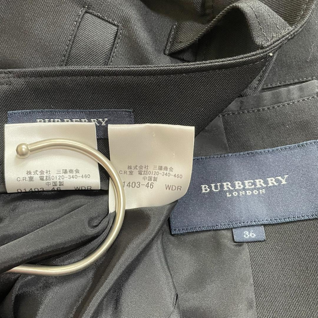 バーバリー BURBERRY 黒 パンツスーツ 36 三陽商会 秋冬