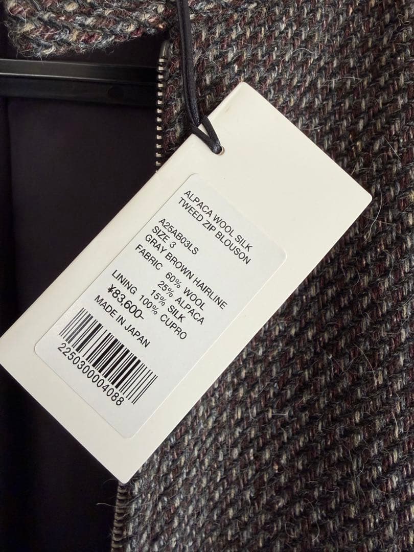ジャケット・アウター ALPACA WOOL SILK TWEED ZIP BLOUSON
