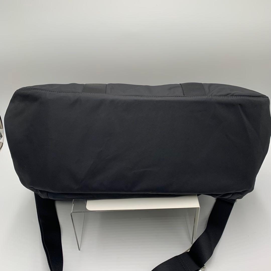 未使用級 アニエスベー ボヤージュ ボストンバッグ 2way ナイロン 牛革 黒