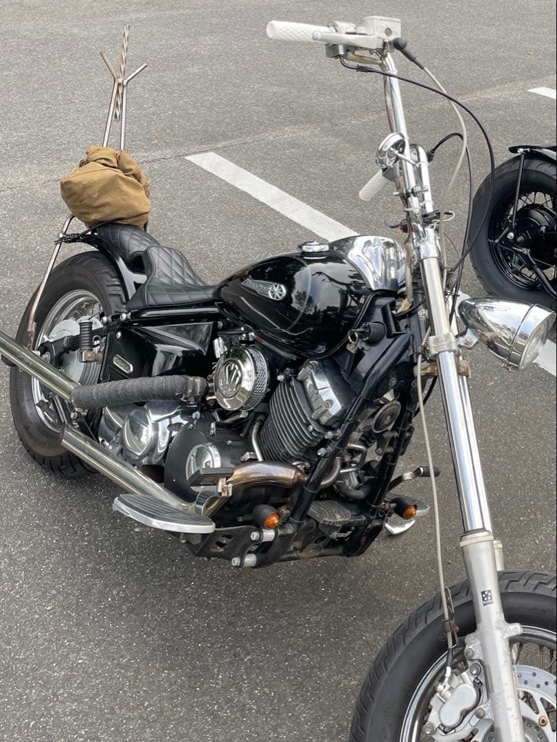 フラットフェンダー用ソロシート&ピリオンシート ダイヤ柄　ドラッグスター400