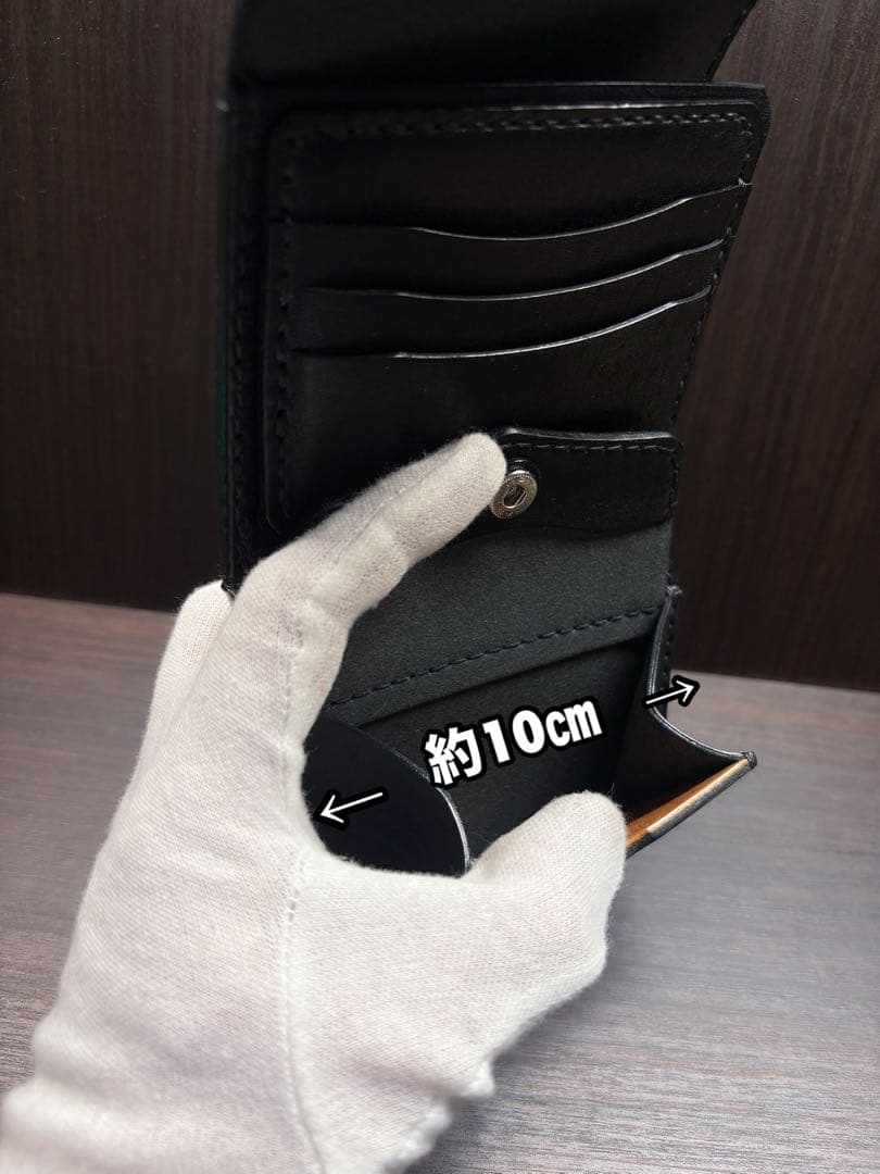 牛ヌメ革　ハンドメイド　折り財布 栃木レザー（ワイルドサドル）メンズ　ライダース