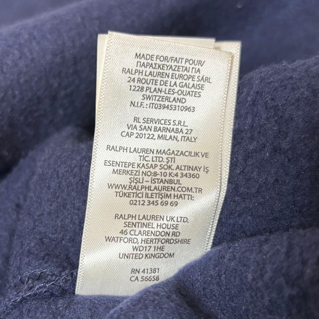 超美品 ラルフローレン ジップパーカー 裏起毛 ネイビー M