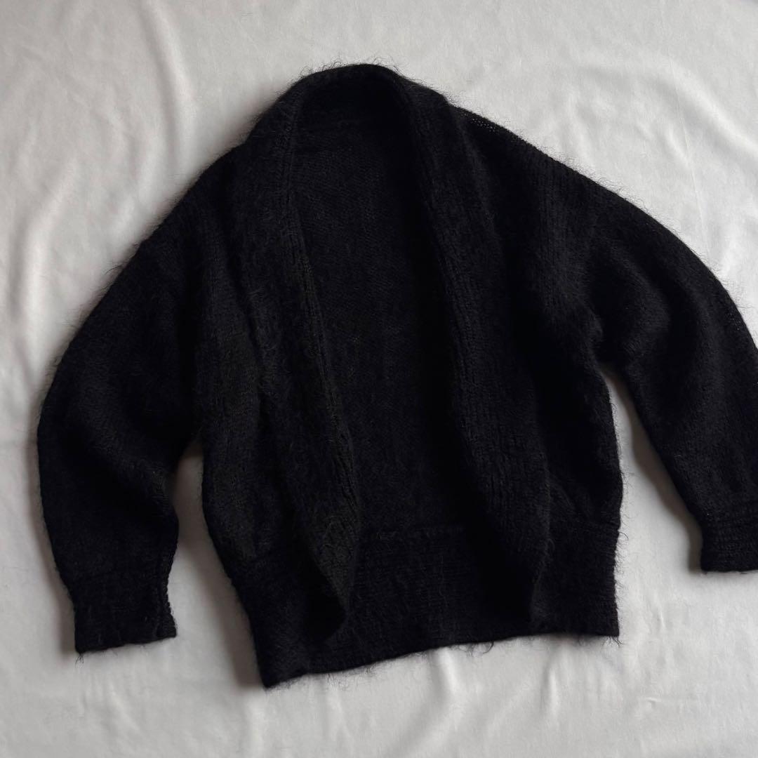 トップス 90s VINTAGE black mohair knit cardigan