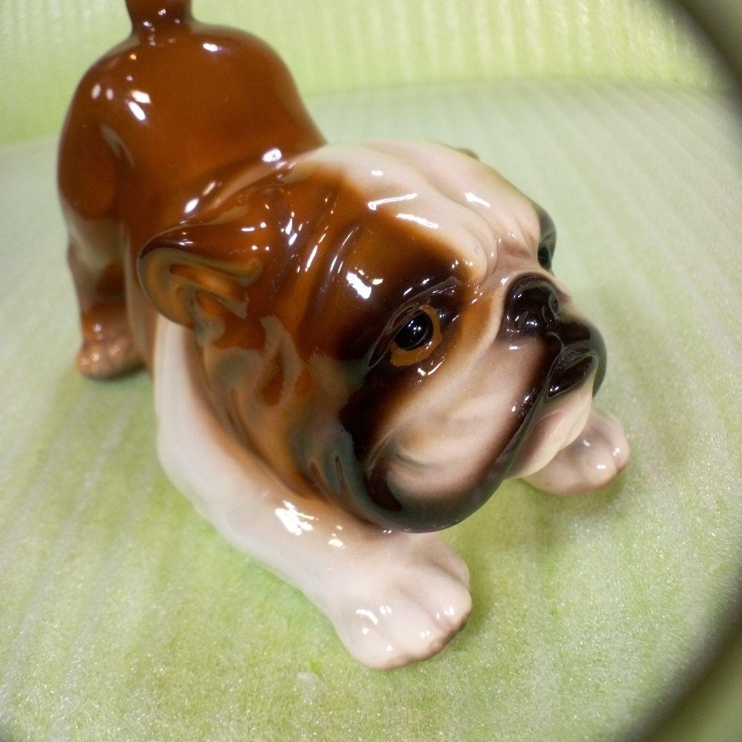 HK　D179B　陶器製と思われるブルドッグの置物　Bulldog　フィギュア