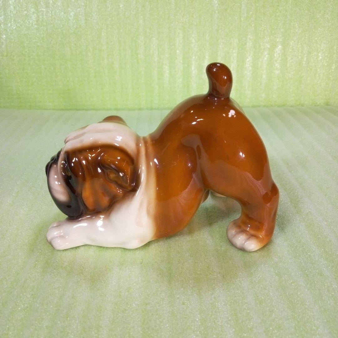 HK　D179B　陶器製と思われるブルドッグの置物　Bulldog　フィギュア