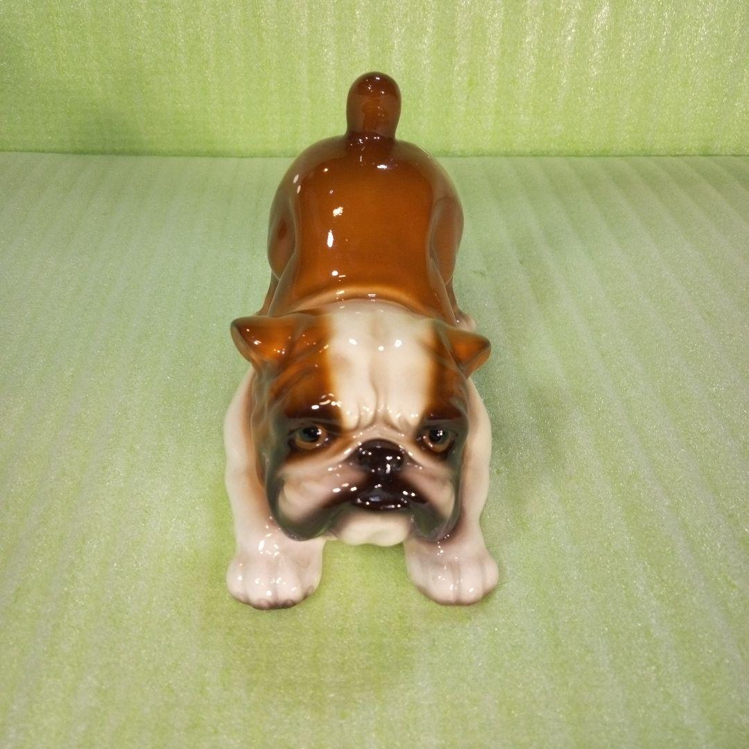 HK　D179B　陶器製と思われるブルドッグの置物　Bulldog　フィギュア