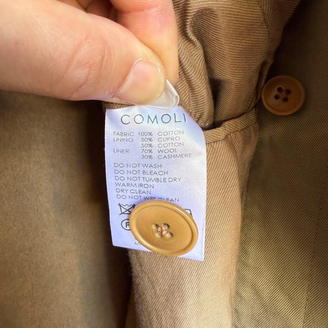 COMOLI コットンギャバダブルブレステッドコート