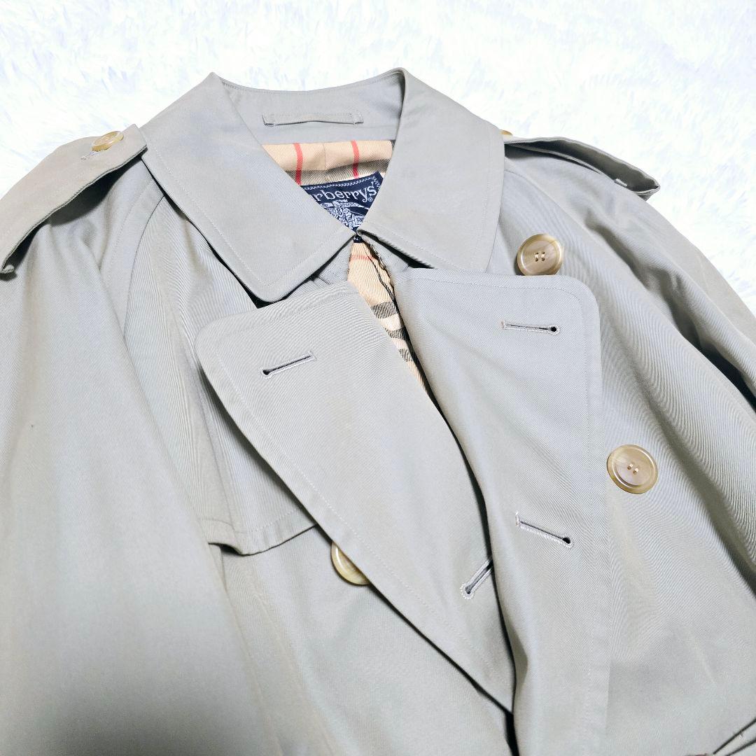 美品✨バーバリー トレンチコート ベルト カーキ 玉虫