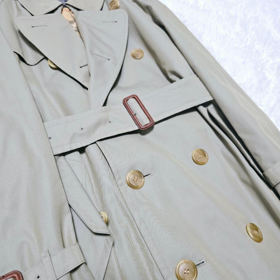 美品✨バーバリー トレンチコート ベルト カーキ 玉虫