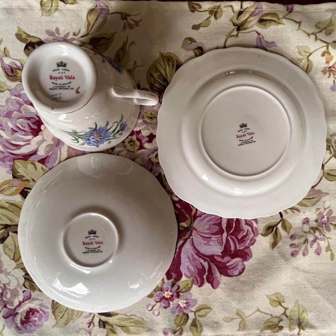 【レア美品】ロイヤルベール★ブルーコーンフラワー★トリオ