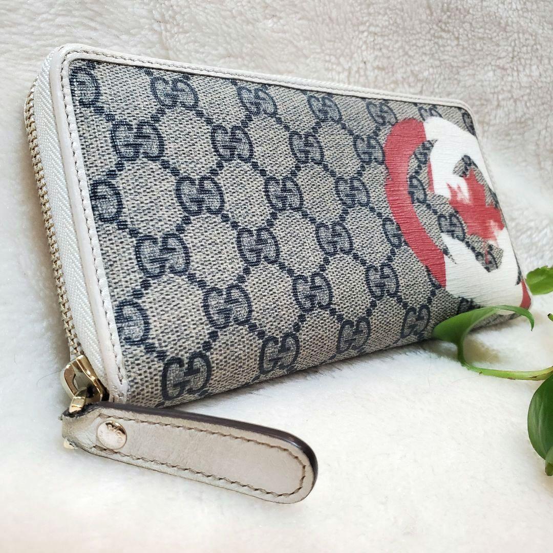 希少 美品 GUCCI　グッチ　ラウンドファスナー　カナダ国旗　長財布　GG