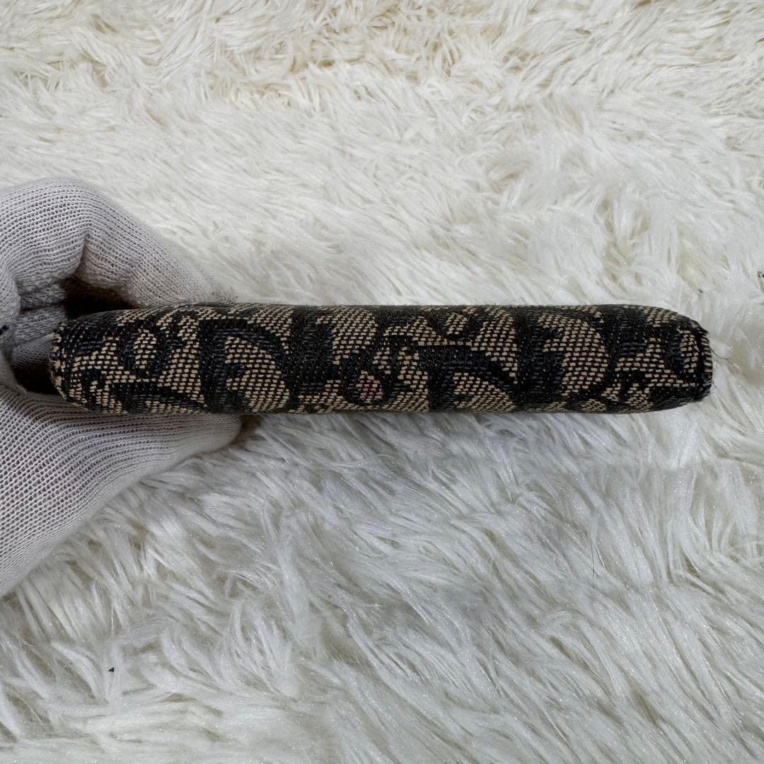 Dior ディオール　折財布　キャンバス　トロッター　オブリーク レザー　ボタン