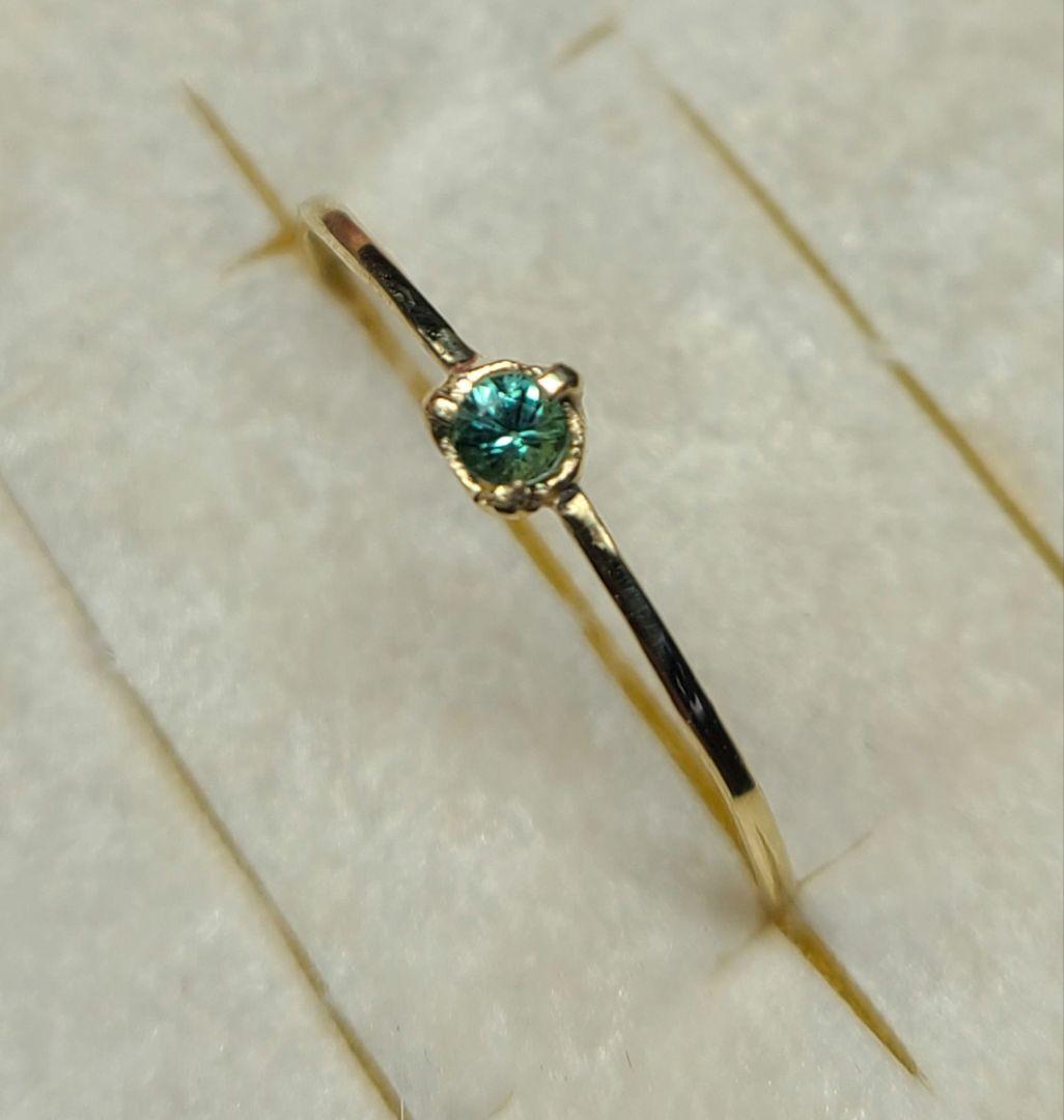 非加熱のオールドピース★ブラジルバターリャパライバトルマリンリング10金★