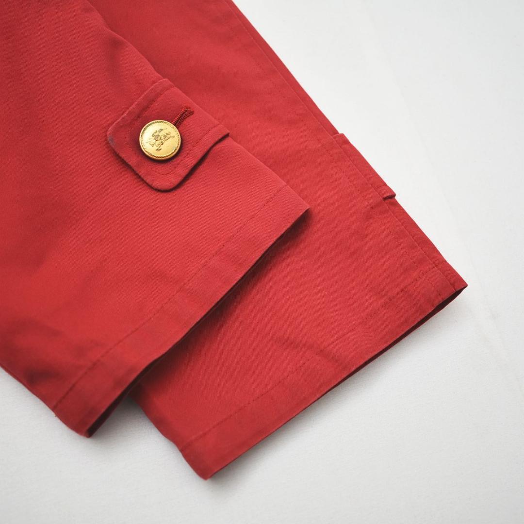 【ノバチェック柄】 90s バーバリー ライナー付き ステンカラーコート 赤 ♪