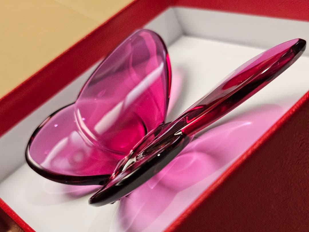 新品 Baccarat ラッキーバタフライ ピオニー PURPLE パピヨン