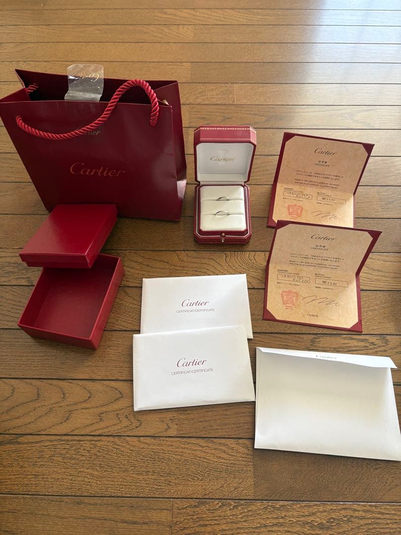 Cartier ホワイトゴールドリング 2点セット