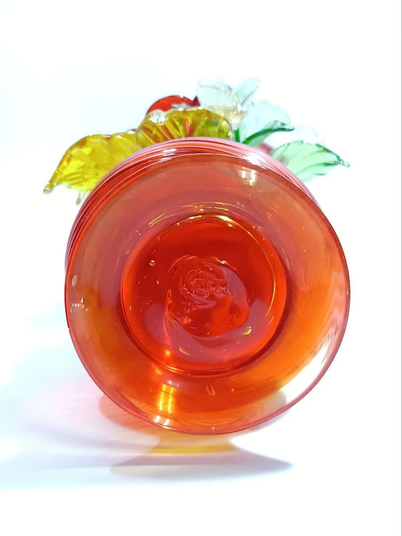 【美品】琉球ガラス 花瓶 ガラスオブジェ ガラス工芸 24cm