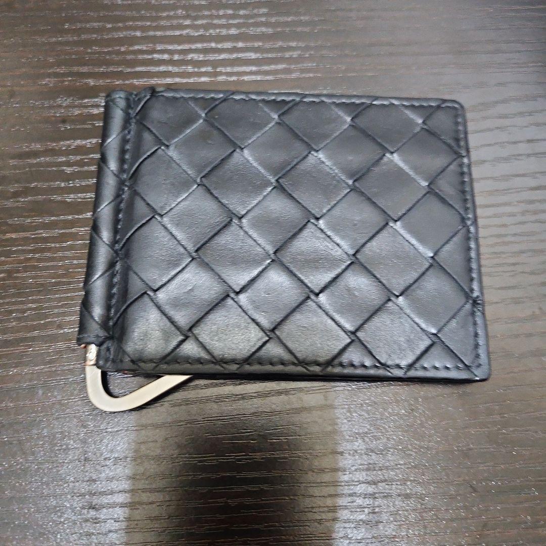 BOTTEGA VENETA 黒 レザー マネークリップ