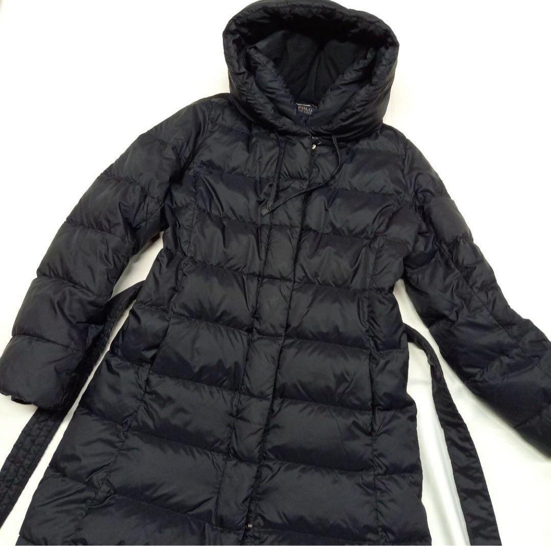 ちふ　ポロラルフローレン★フード付きダウンコート ロング ベルトМ