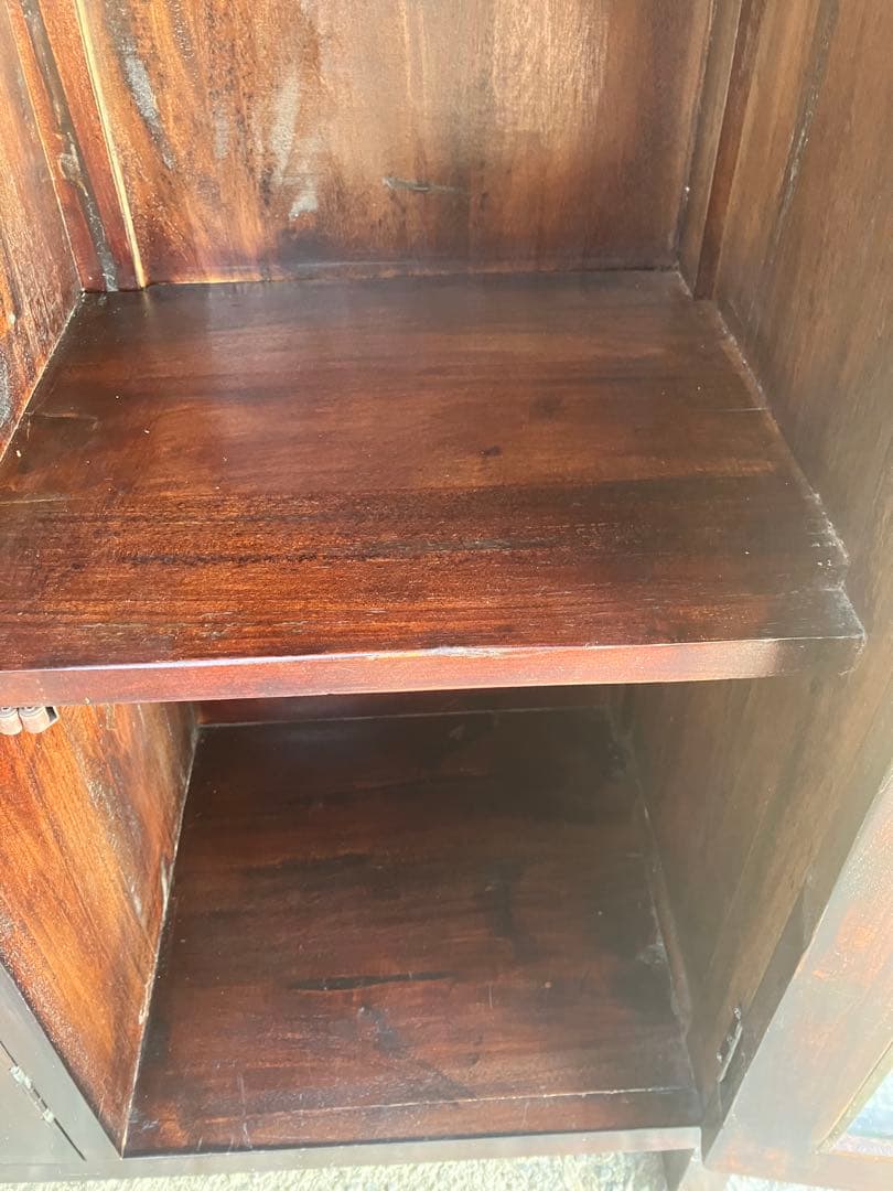 アンティーク調 コロニアル ローキャビネット マホガニー 110cm幅