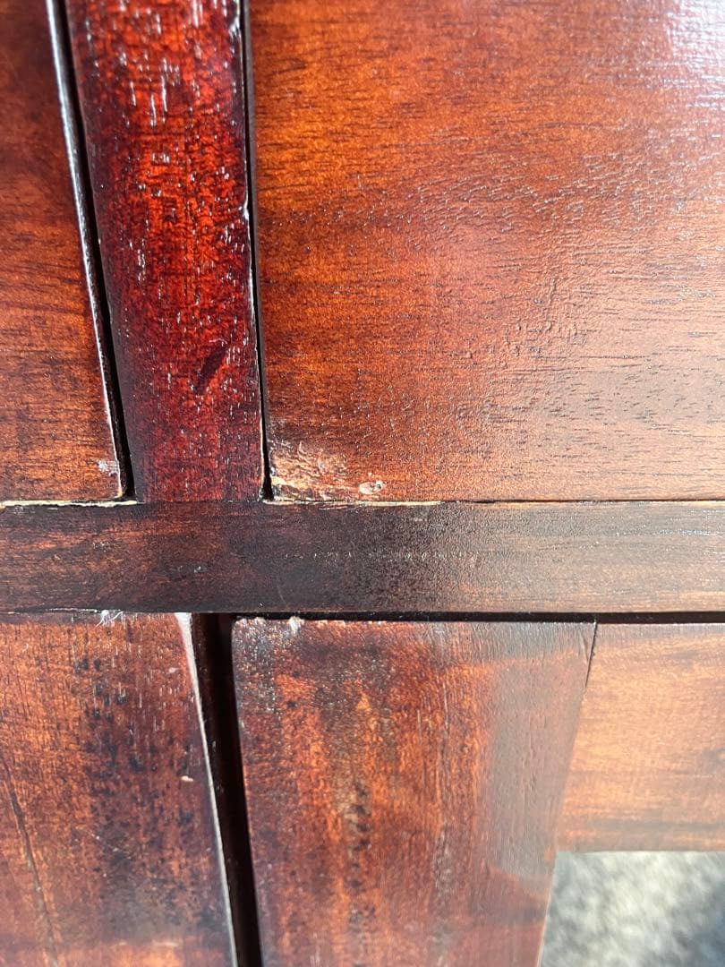 アンティーク調 コロニアル ローキャビネット マホガニー 110cm幅