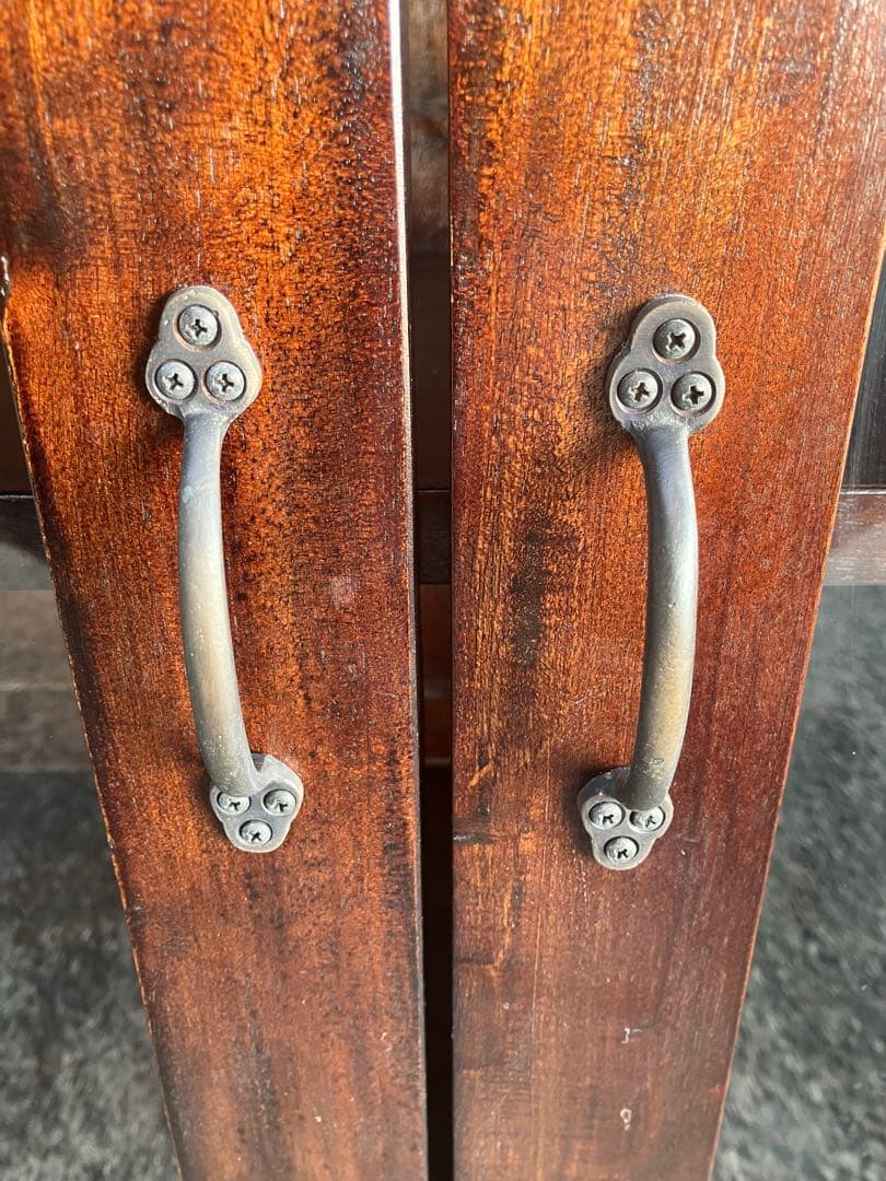 アンティーク調 コロニアル ローキャビネット マホガニー 110cm幅