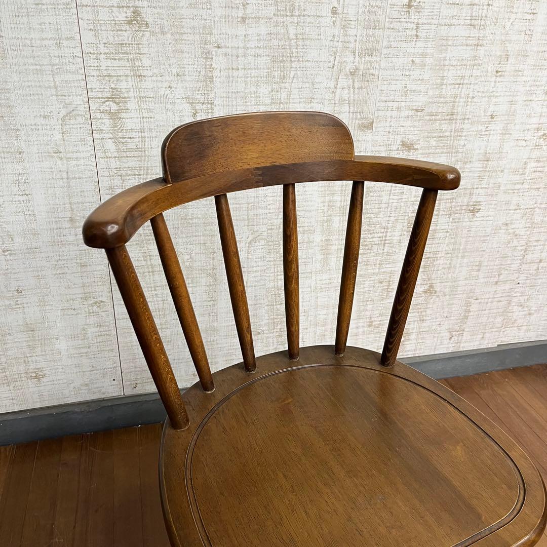 【アンティーク】ニチバン 回転椅子 ウィンザーチェア ダイニングチェア 古家具