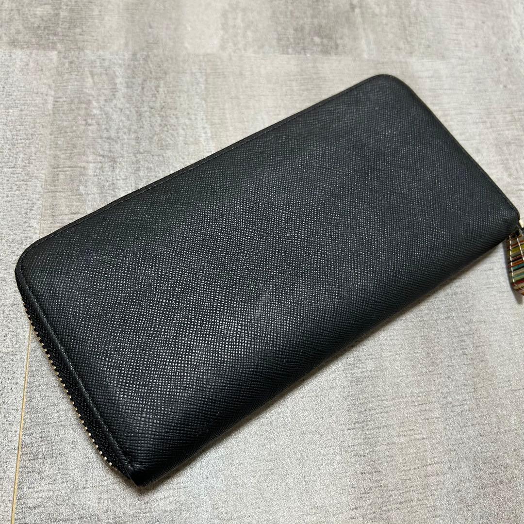 【美品✨超人気/マルチカラー】ポールスミス　ラウンドジップ　ブラック　長財布