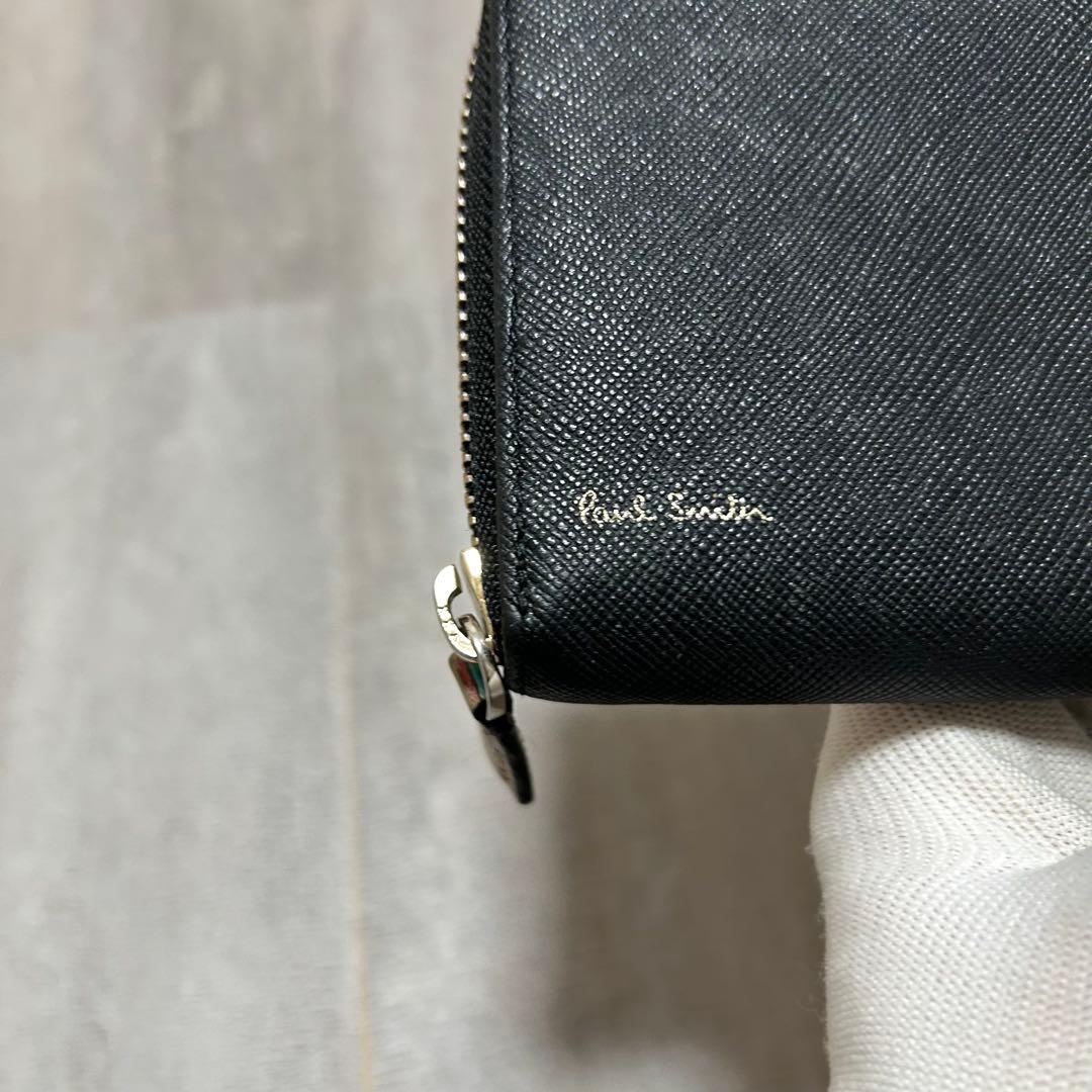 【美品✨超人気/マルチカラー】ポールスミス　ラウンドジップ　ブラック　長財布