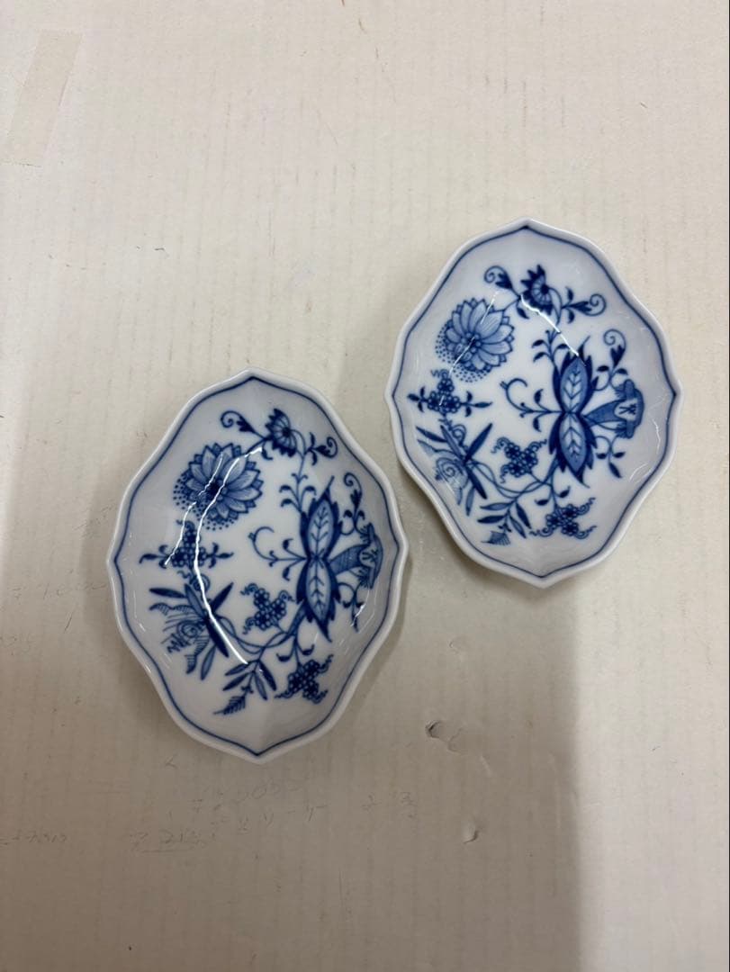 マイセン 一級品　 ブルーオニオン ( 菱形 ) オーバル プレート 2枚